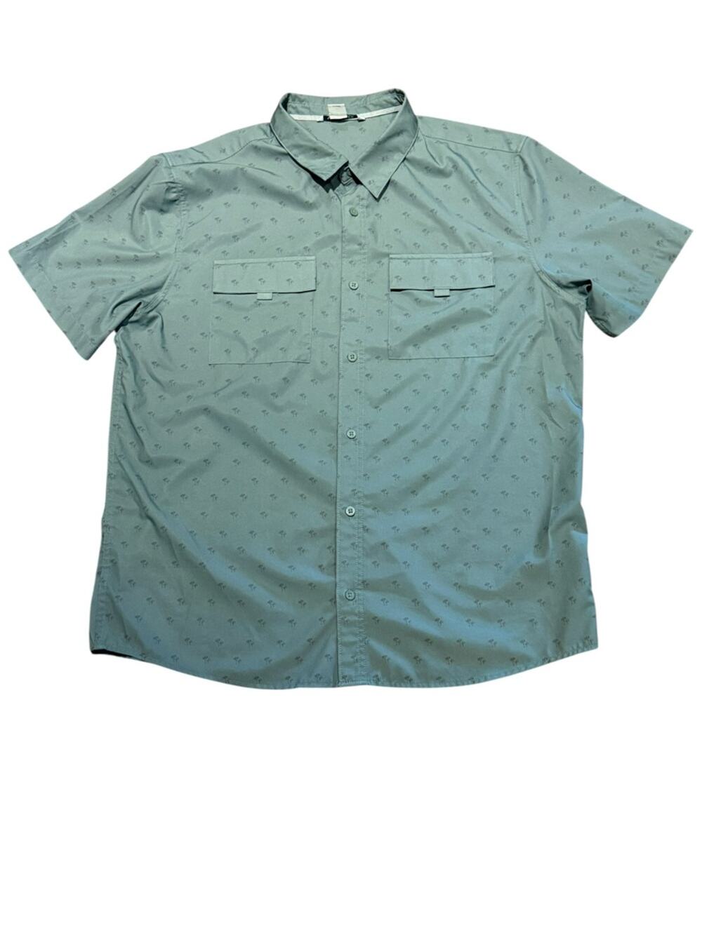 Voyager Light Olive Green Short Sleeve Button-Up Shirt Mens XL